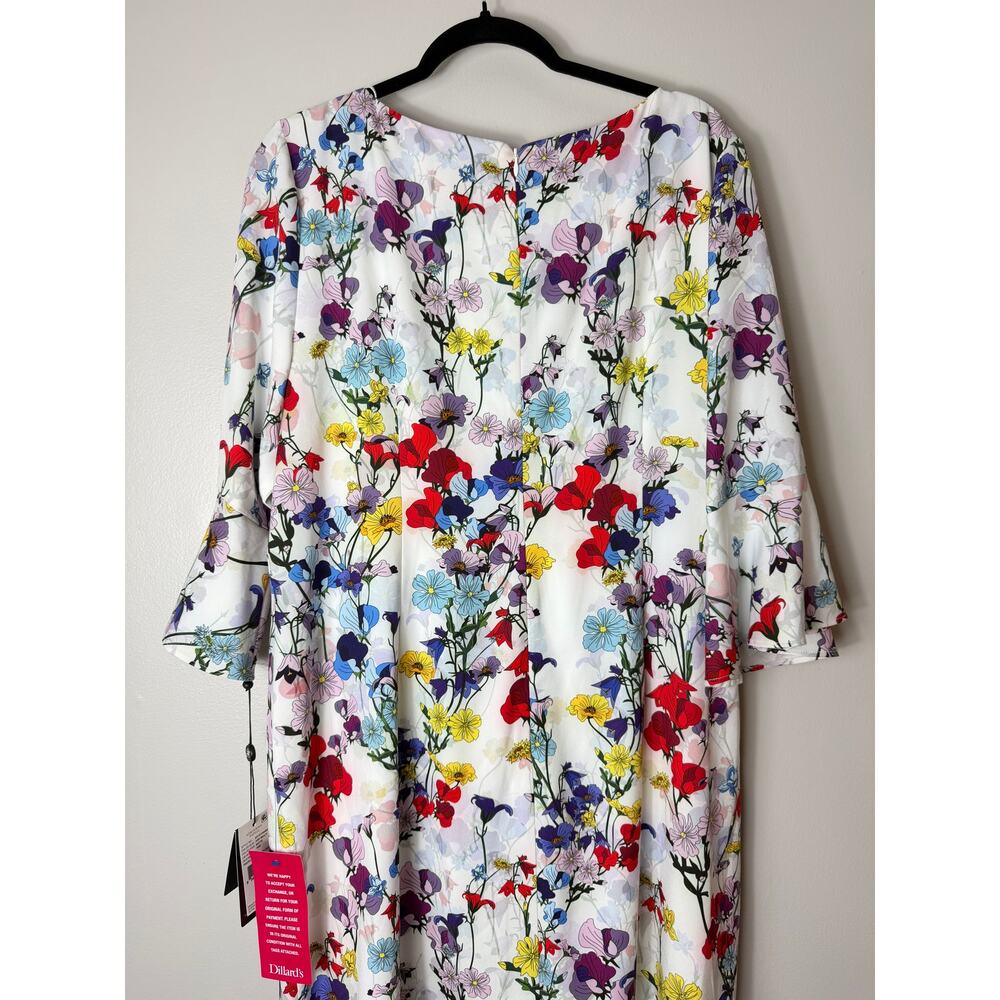 ADRIANNA PAPELL NWT DRESS WEDDING GUEST COCKTAIL SHORT FLORAL GARDEN PARTY PLUS - Picture 11 of 13